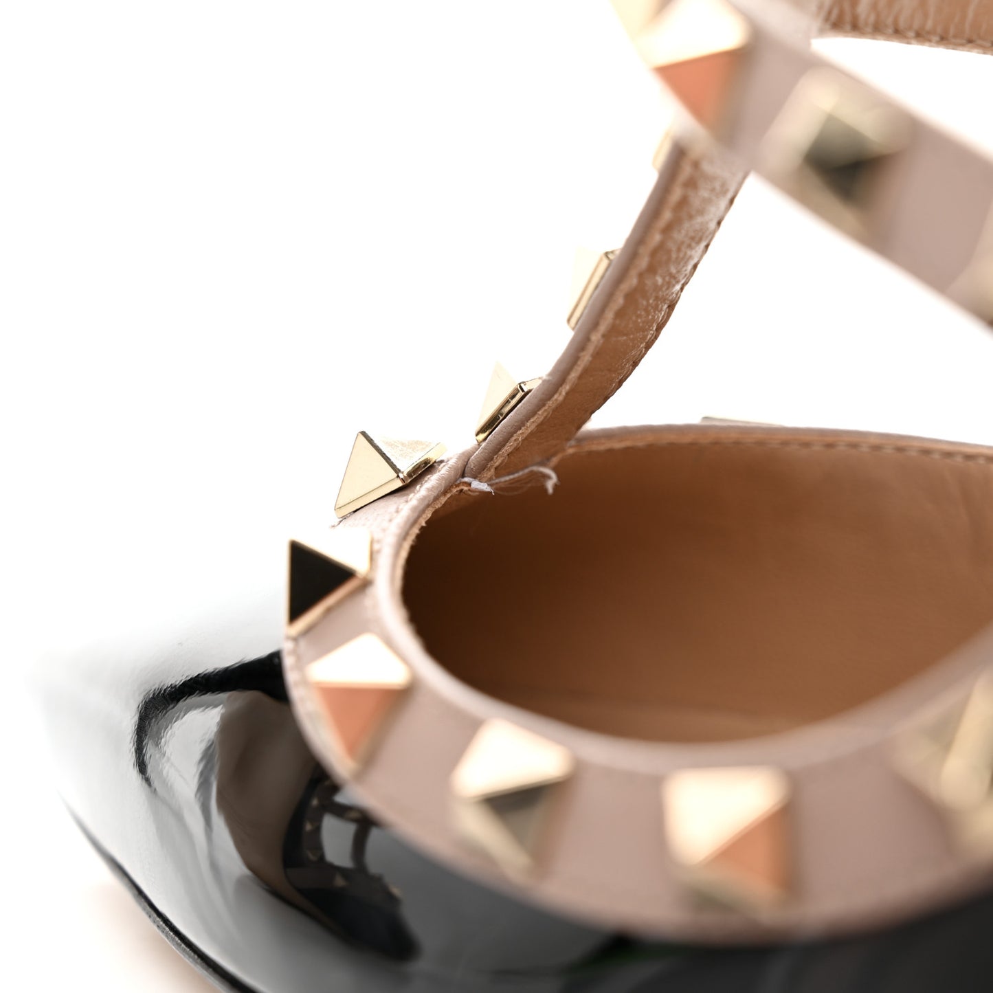 Patent Nappa Rockstud Ankle Strap 100mm Pumps 38 Black Poudre