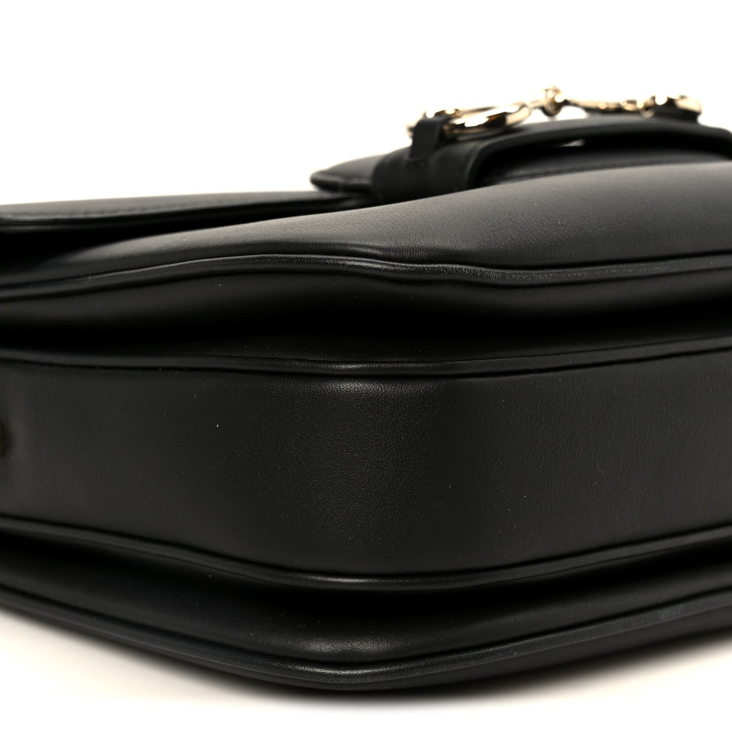 Gucci Arabella Calfskin Horsebit 1955 Soft Small Shoulder Bag Black 10 of 11