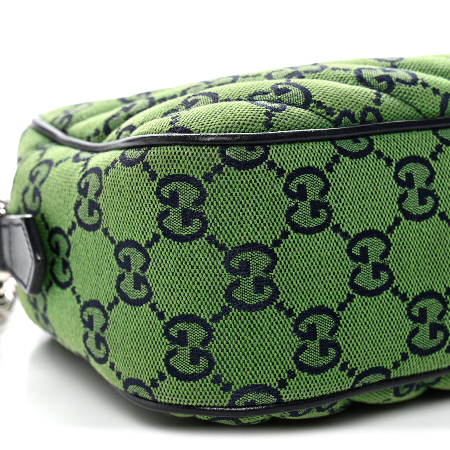 Gucci Monogram Multicolor Matelasse Diagonal Small GG Marmont Chain Shoulder Bag Green Blue 9 of 12