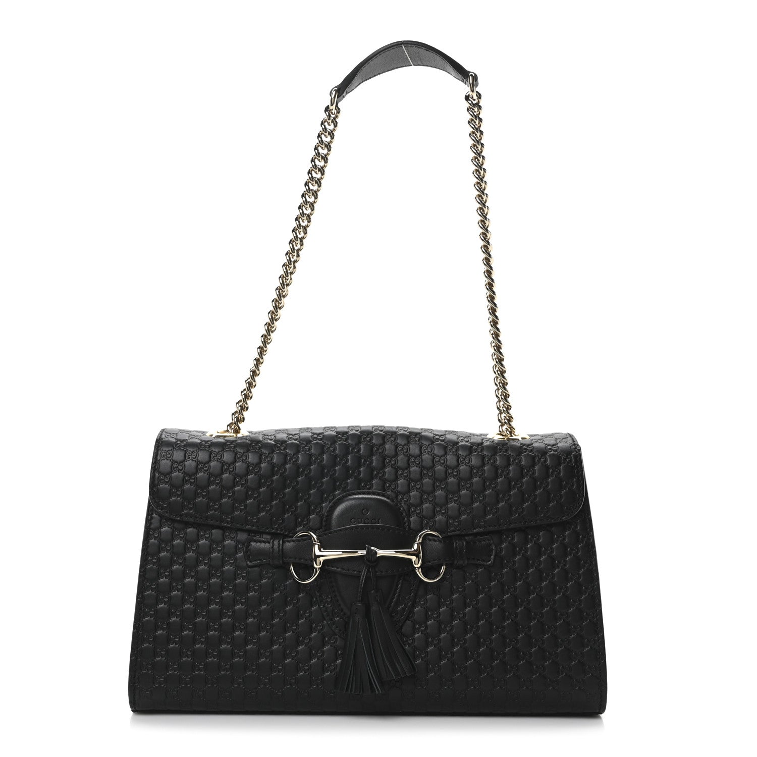 Gucci Microguccissima Medium Emily Chain Shoulder Bag Black 1 of 10