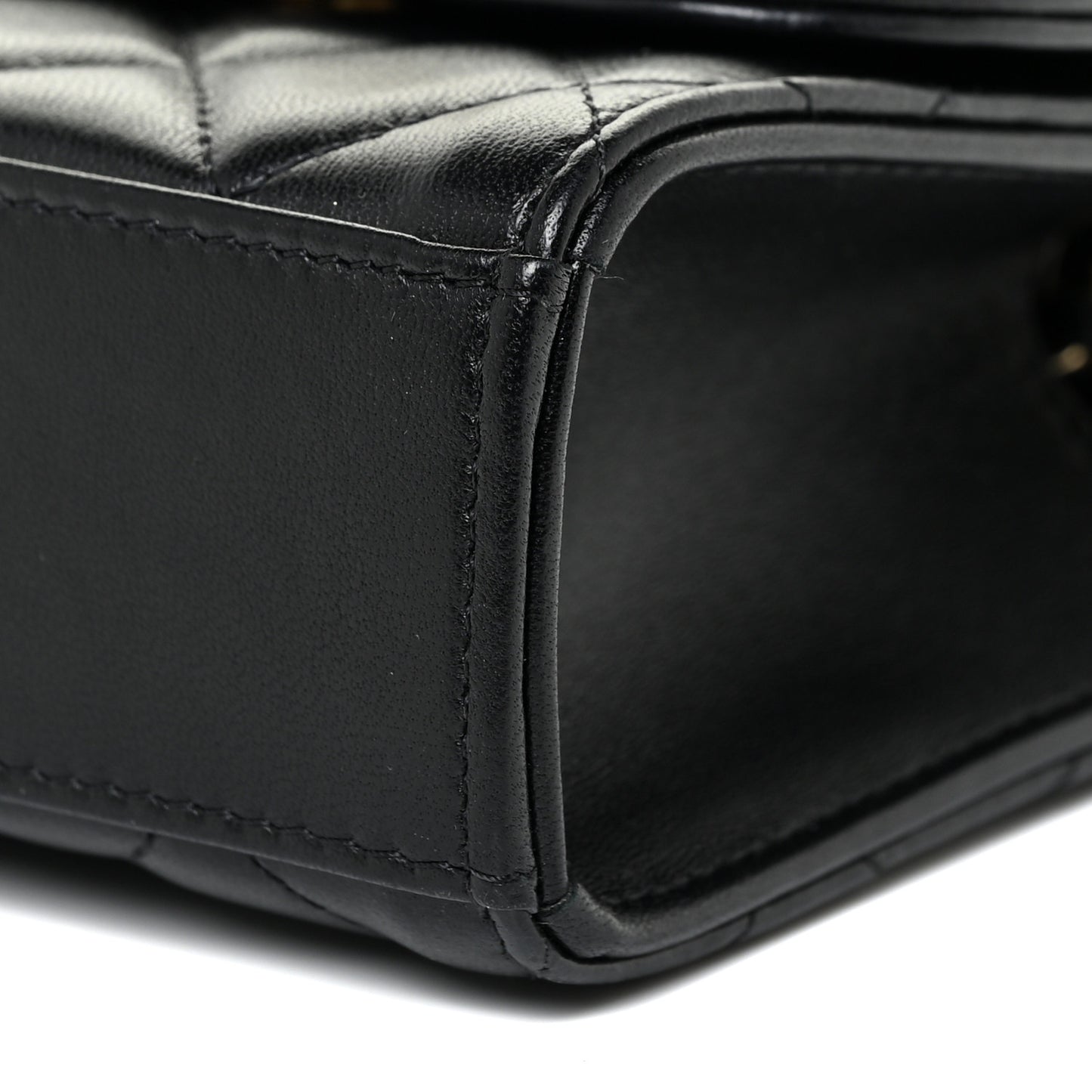 Lambskin Quilted Mini Trendy CC Chain Wallet Black
