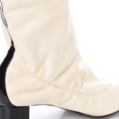 Chanel Lambskin Patent Cap Toe Over the Knee Boots 37.5 White 17 of 18