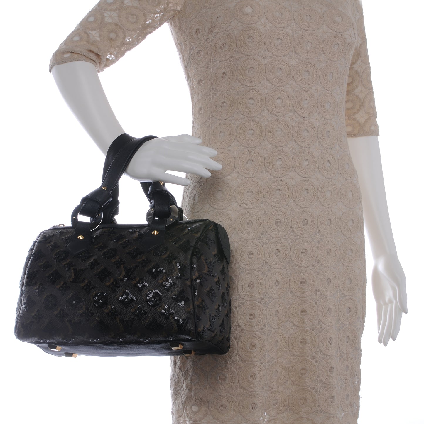 Monogram Sequins Eclipse Speedy 28 Black