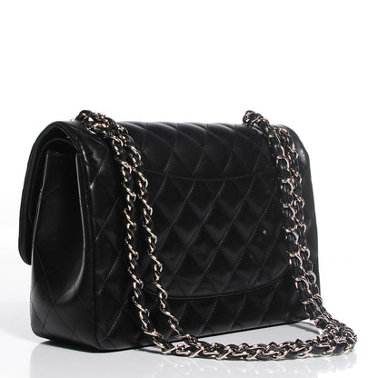Chanel Lambskin Quilted Jumbo Double Flap Black 3 of 9