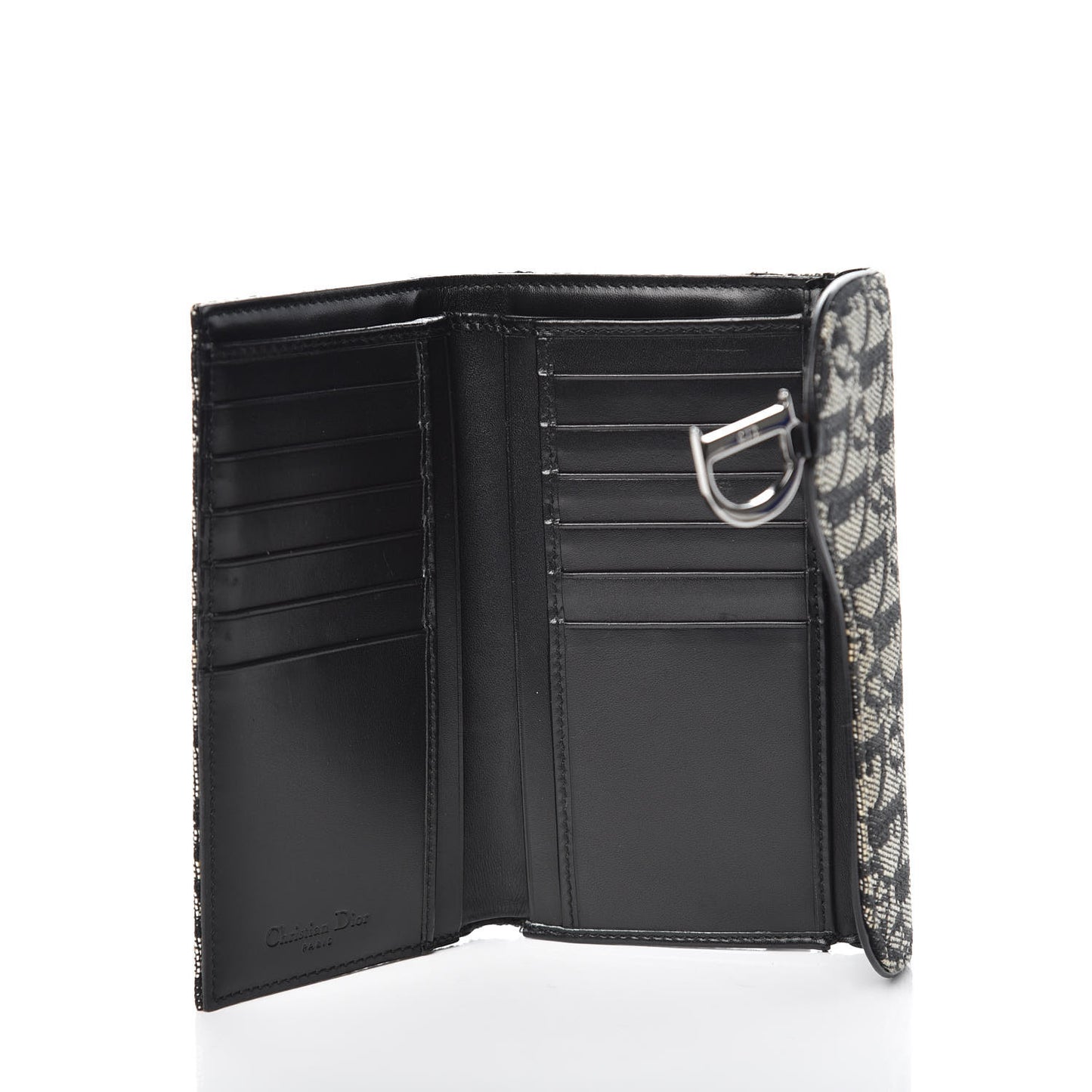 Monogram Dior Saddle Wallet Black