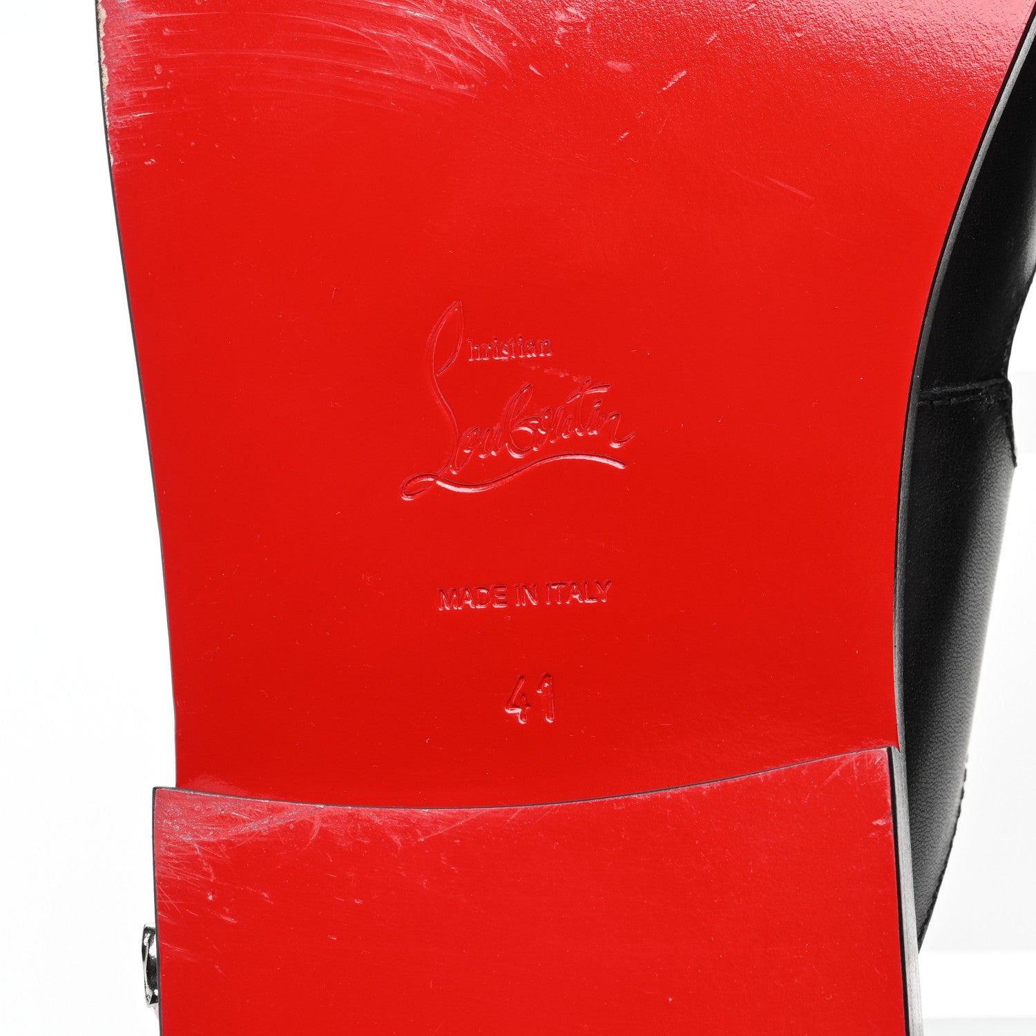 Christian Louboutin Calf Mens Sinouhe Flat Slide Sandals 41 Black 6 of 7