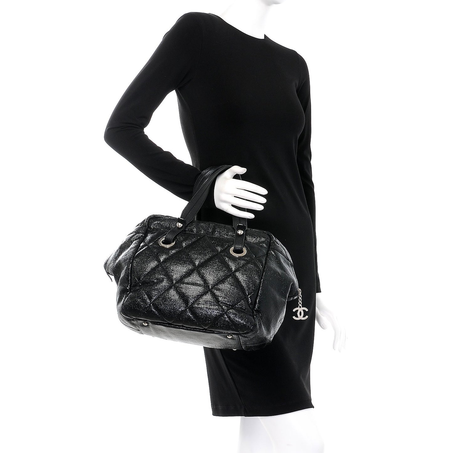 Coated Canvas Paris Biarritz Satchel Black