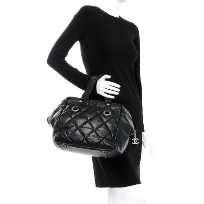 Chanel Coated Canvas Paris Biarritz Satchel Black 2 of 12