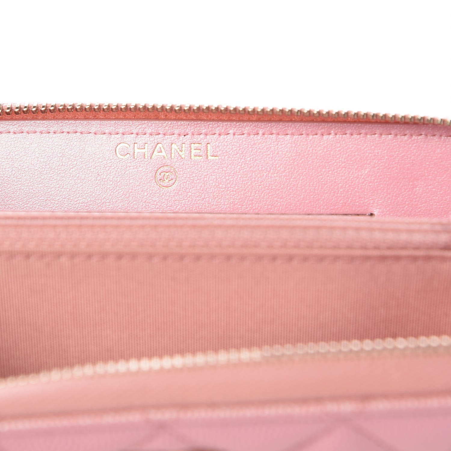 Chanel Iridescent Caviar Quilted Medium Zip Around Wallet Pink 6 of 9