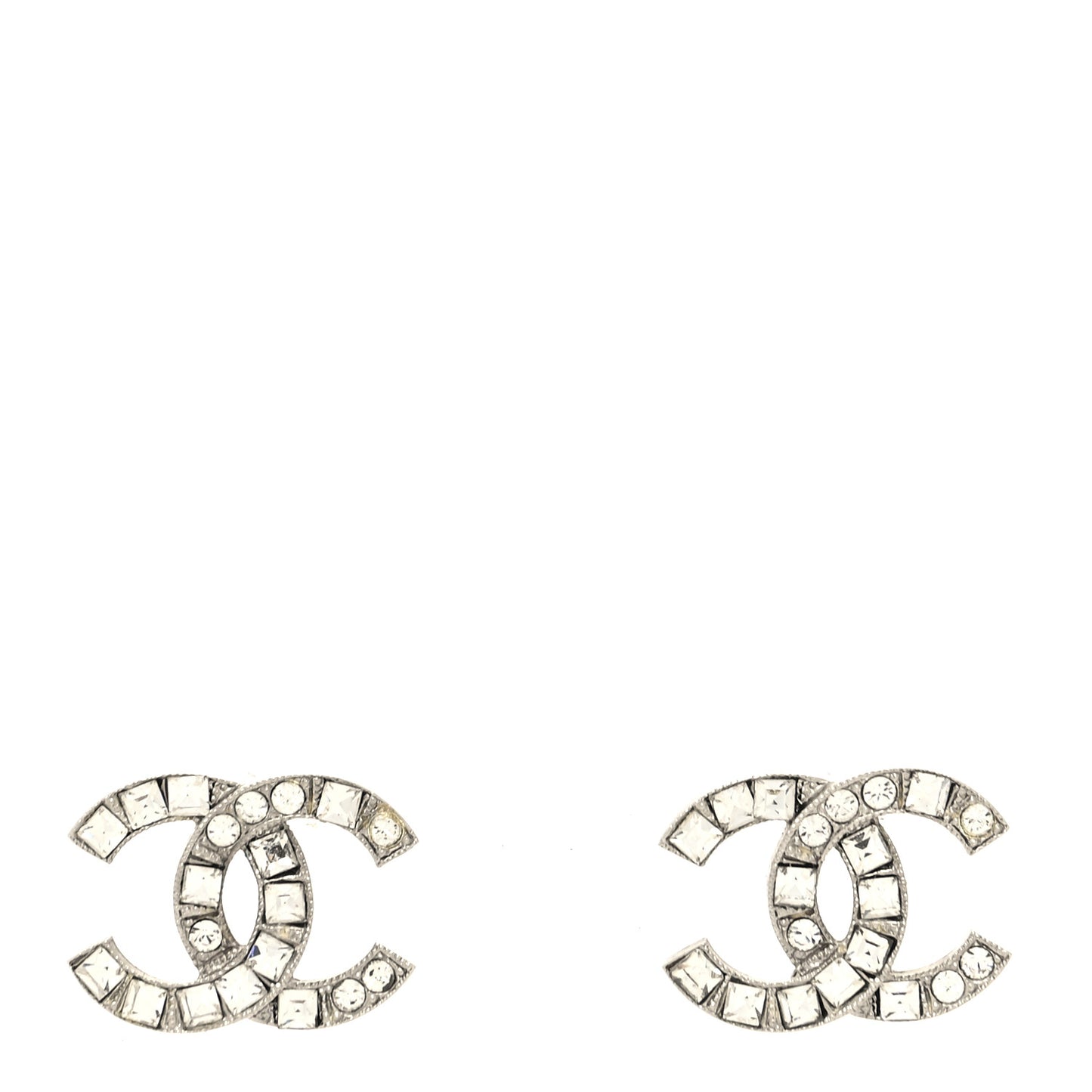Crystal CC Earrings Silver