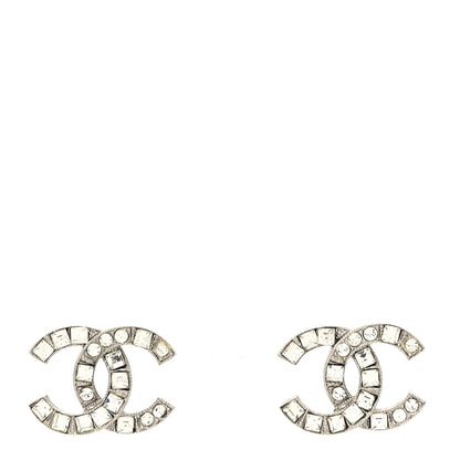 Chanel Crystal CC Earrings Silver 1 of 4