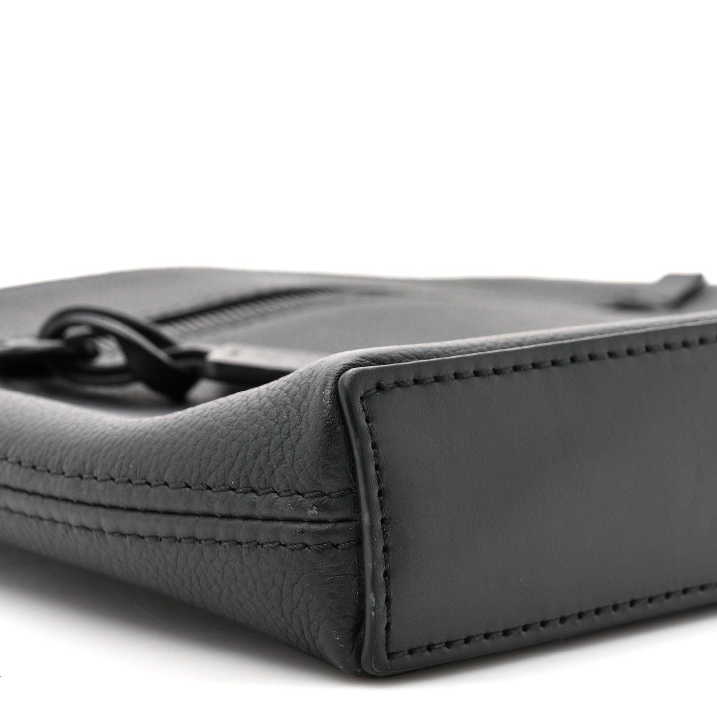 Grained Calfskin Aerogram Takeoff Pouch Black