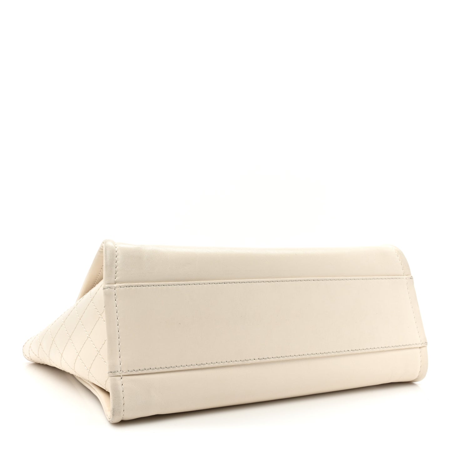 Aged Calfskin Small Charms Deauville Tote White