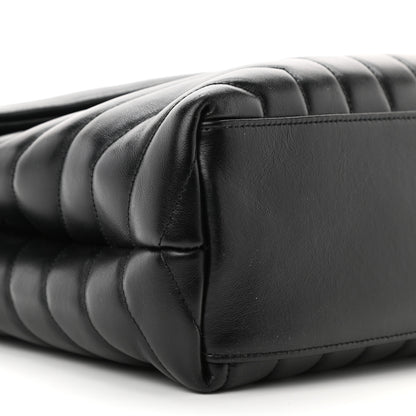 Saint Laurent Calfskin Y Quilted Monogram Medium Loulou Chain Satchel Black 10 of 12
