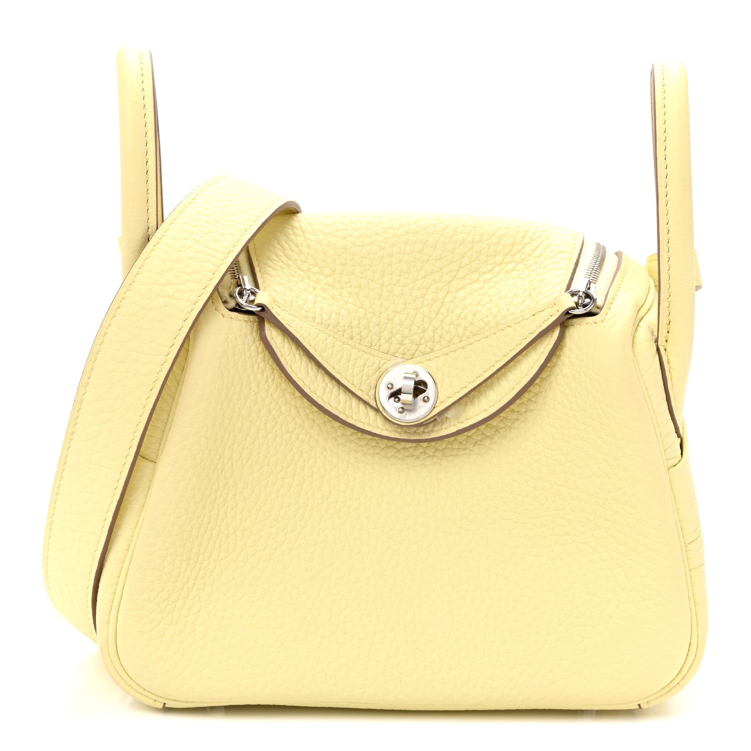 Hermes Taurillon Clemence Mini Lindy 20 Jaune Milton 1 of 11