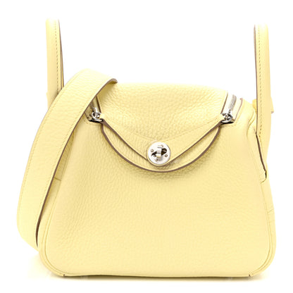 Hermes Taurillon Clemence Mini Lindy 20 Jaune Milton 1 of 11