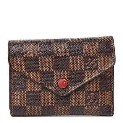 Louis Vuitton Damier Ebene Victorine Wallet Red 1 of 12