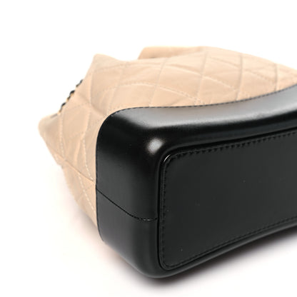 Chanel Aged Calfskin Quilted Small Gabrielle Backpack Beige Black 9 of 10