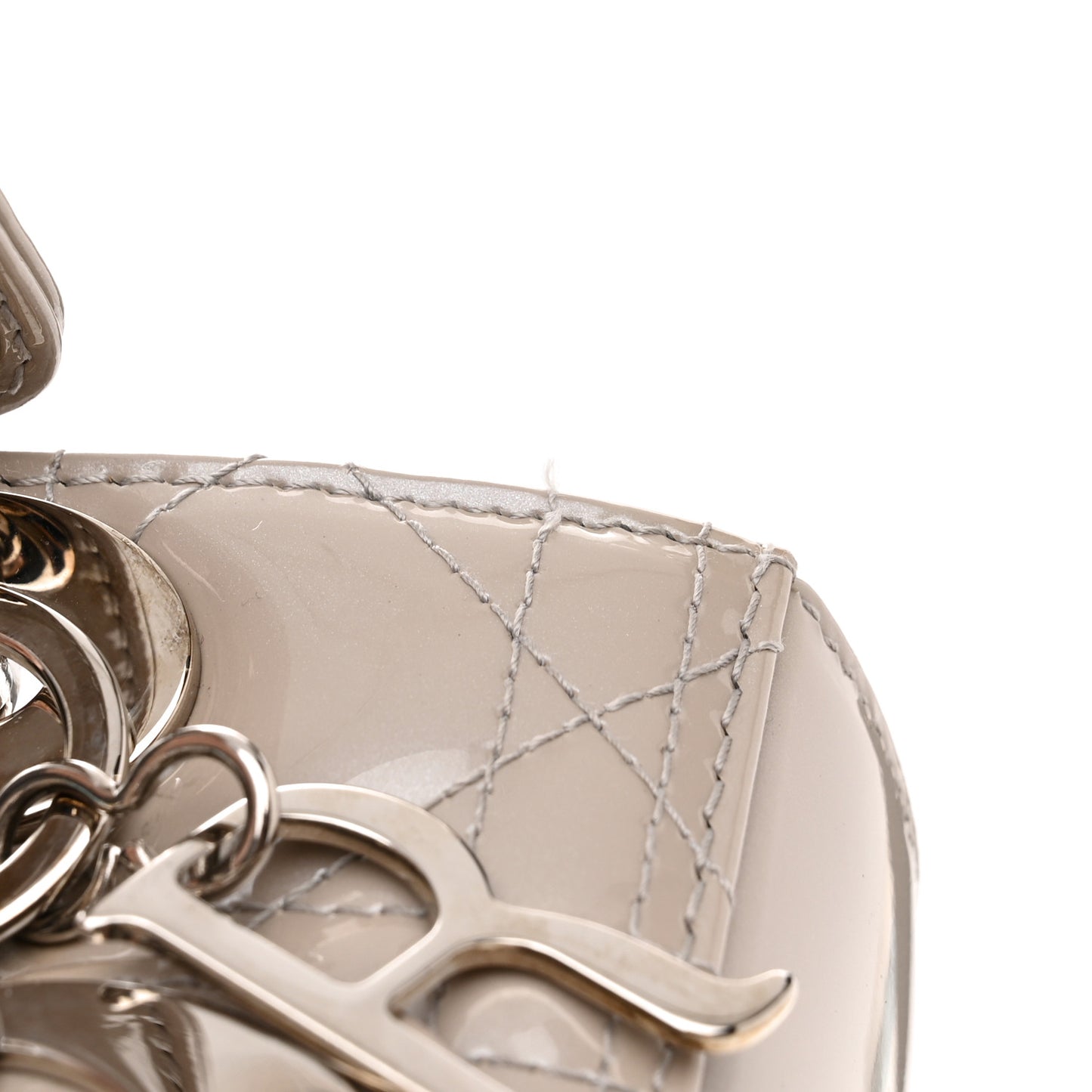 Patent Cannage Medium Lady Dior Grey
