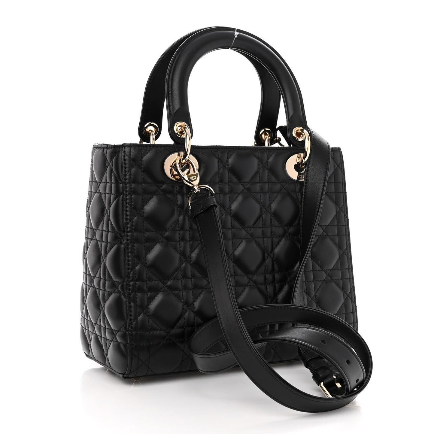 Lambskin Cannage Medium Lady Dior Black