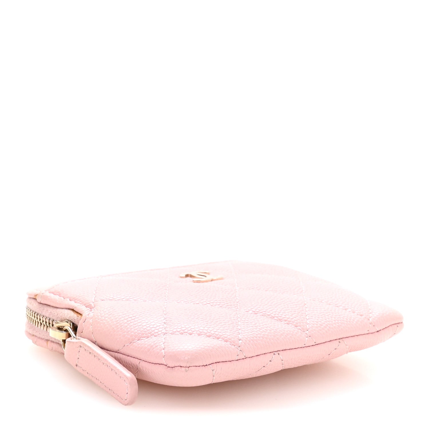 Chanel Caviar Quilted Zip Card Holder Wallet Light Pink 4 of 7