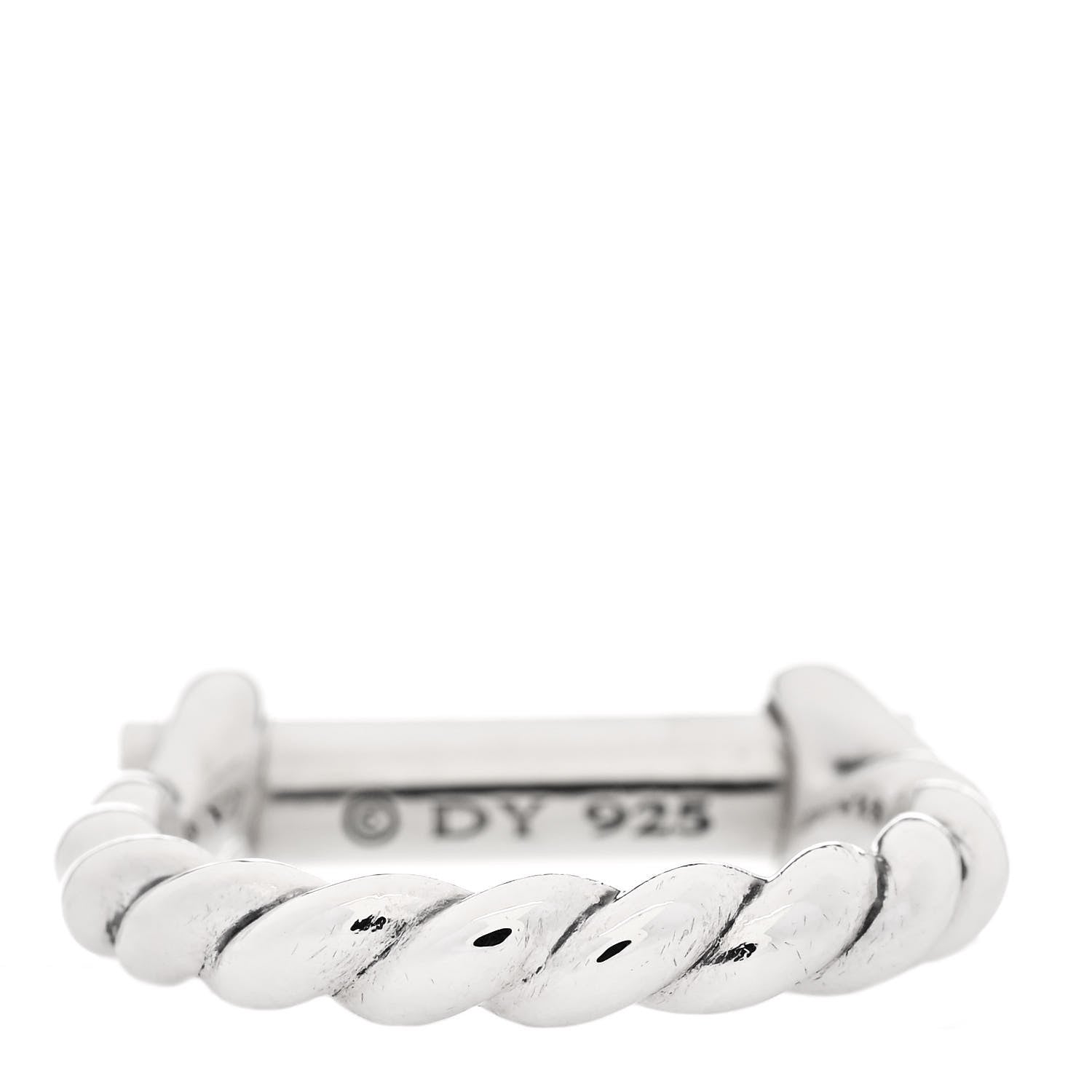 David Yurman Sterling Silver Barrel Ring 63 10.5 3 of 4