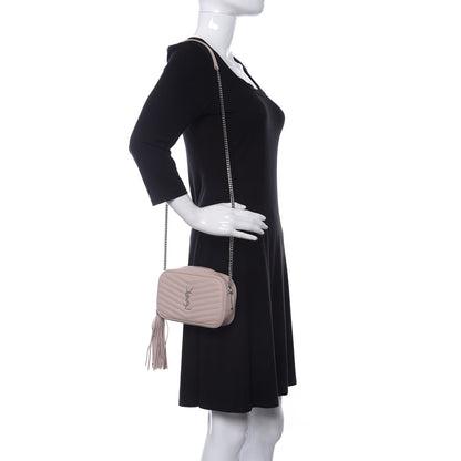 Saint Laurent Grain De Poudre Matelasse Monogram Mini Lou Camera Bag Marble Pink 2 of 10