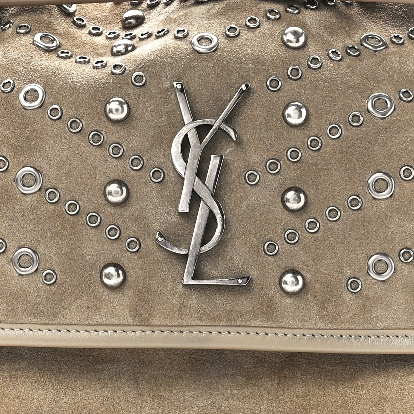 Suede Matelasse Embellished Monogram Medium Niki Chain Satchel