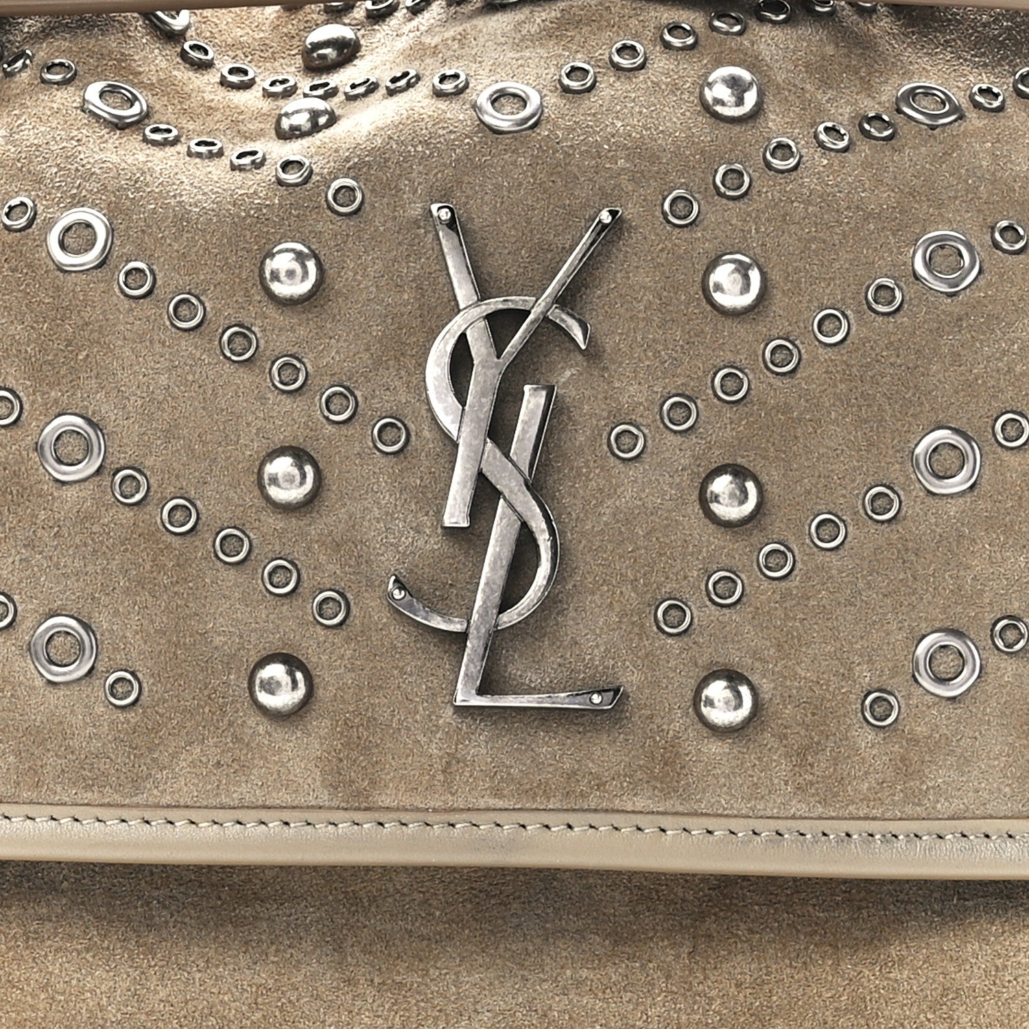Saint Laurent Suede Matelasse Embellished Monogram Medium Niki Chain Satchel 8 of 11