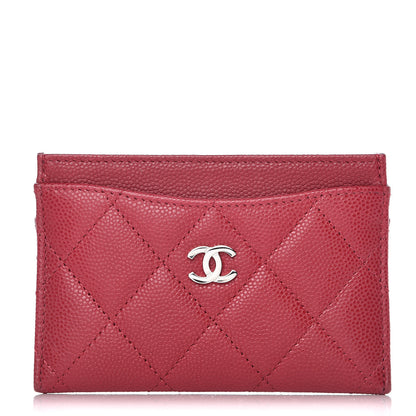 Chanel Caviar Quilted Card Holder Pink 1 of 9