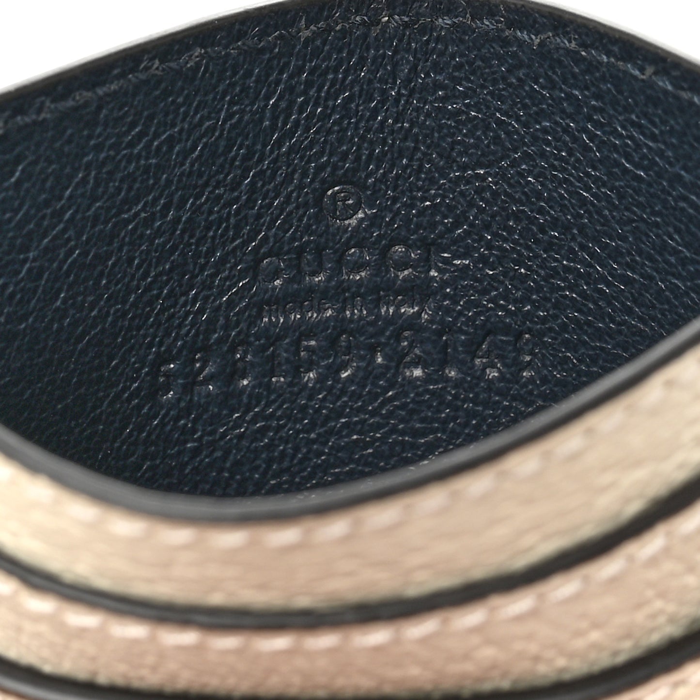 GG Supreme Monogram Textured Calfskin Web Ophidia Card Holder Beige Ebony Mystic White