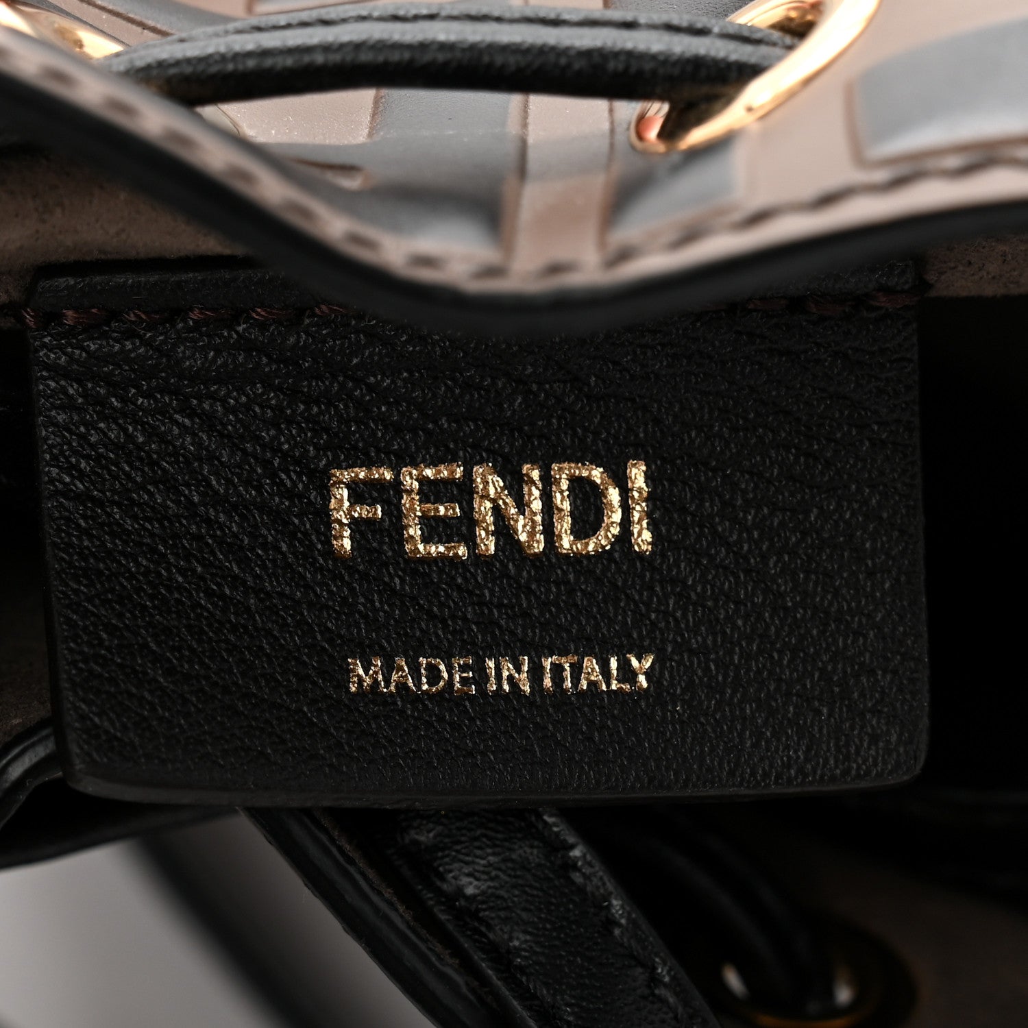 Fendi Vitello Liberty F is Fendi Bi-Color FF 1974 Embossed Mini Mon Tresor Bucket Bag Maya Black 10 of 19