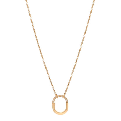 Tiffany 18K Yellow Gold Diamond Small Lock Pendant Necklace 3 of 7