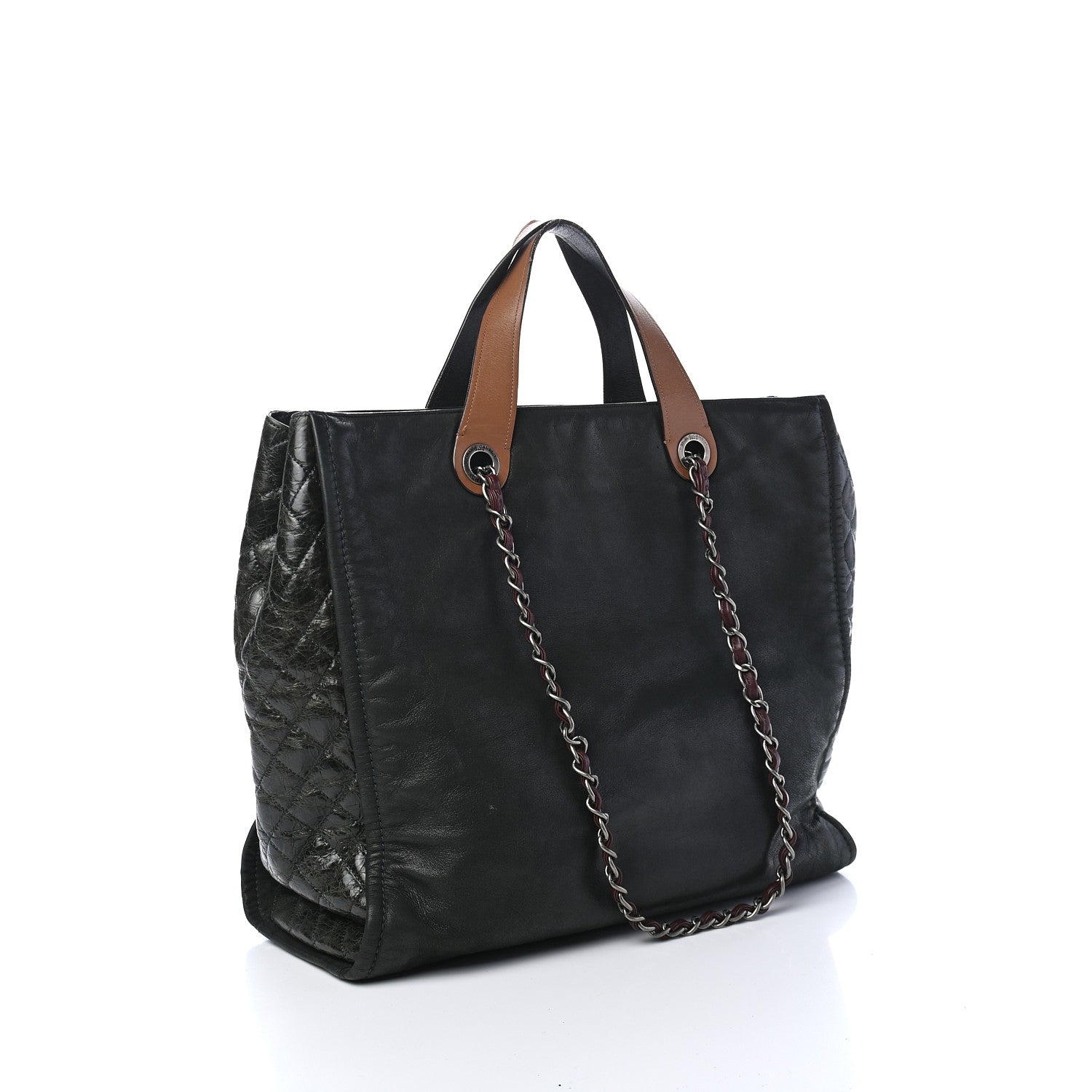 Chanel Iridescent Calfskin In the Mix Tote Dark Green 3 of 10