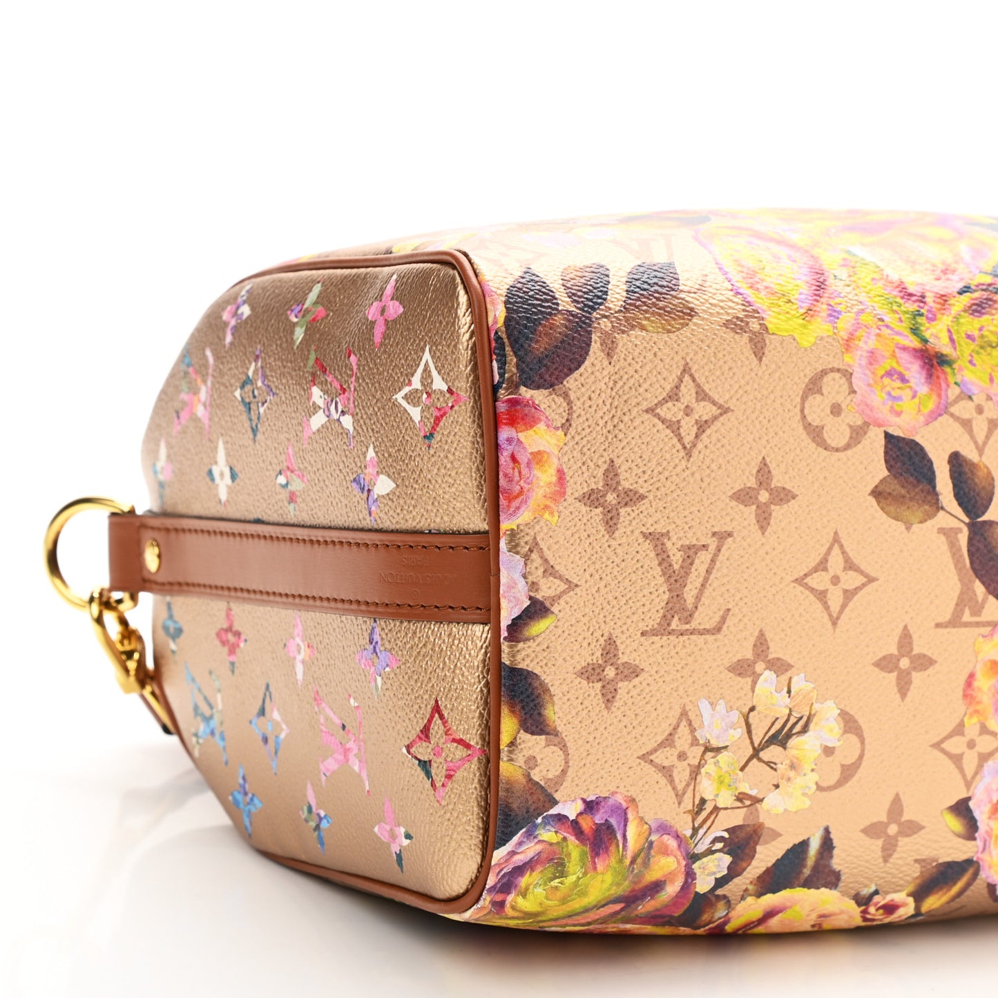 Metallic Monogram LV Garden Speedy Bandouliere 25 Gold