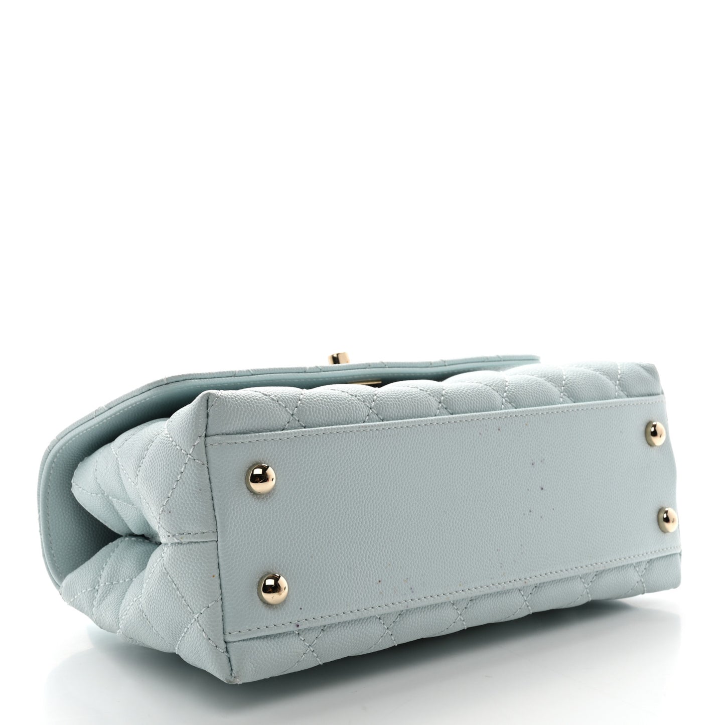 Caviar Quilted Mini Coco Handle Flap Light Blue
