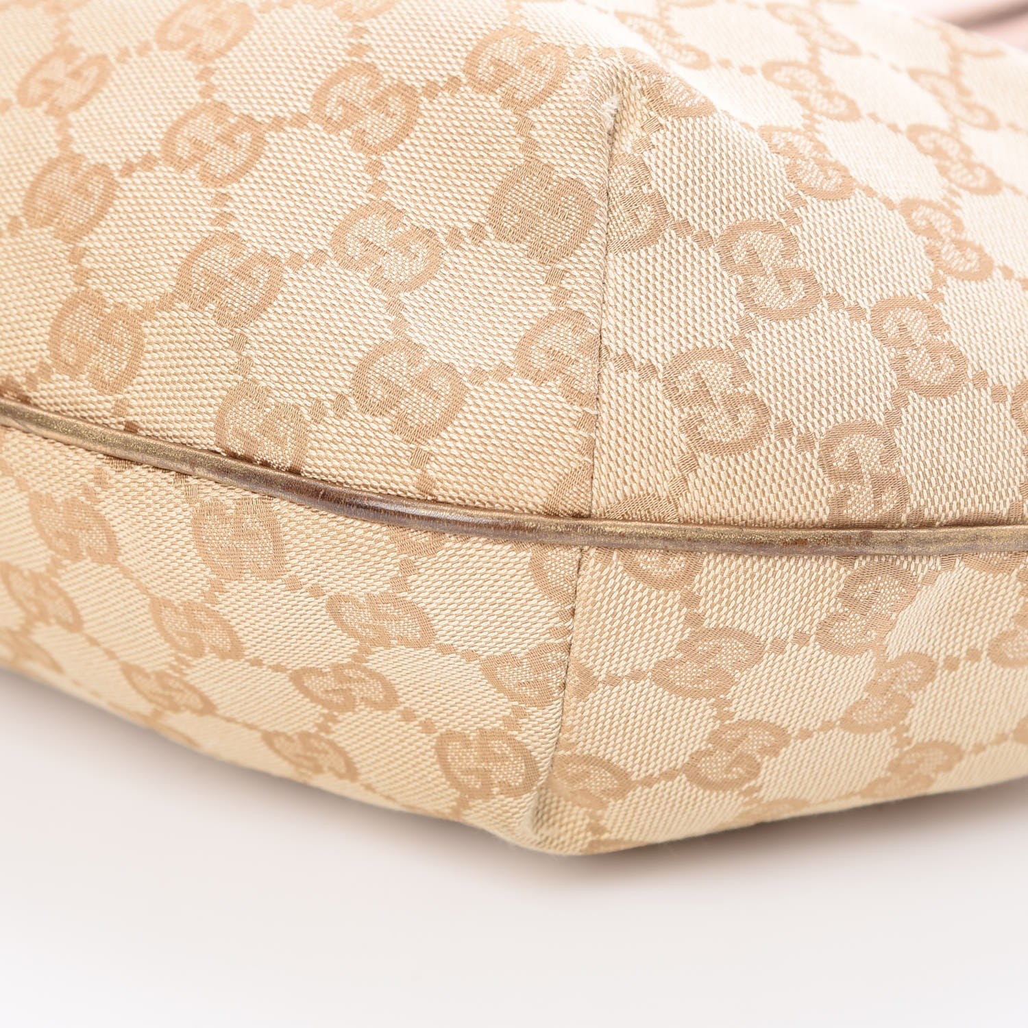 Gucci Monogram Web Medium Half Moon Hobo Gold Pink 10 of 10