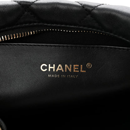Chanel Shiny Lambskin Quilted Large Trendy Pockets Hobo Black 6 of 10