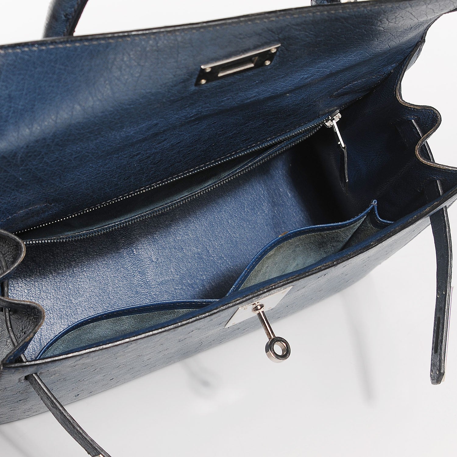 Hermes Ostrich Kelly Sellier 28 Bleu Roi 6 of 25