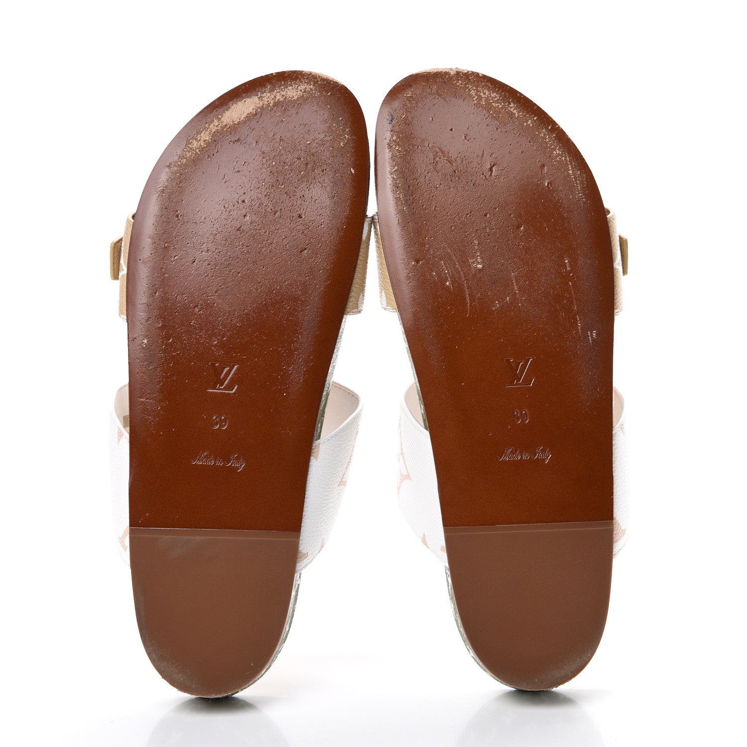 Louis Vuitton Monogram Giant Bom Dia Flat Mule Sandals 39 White Moka 5 of 10