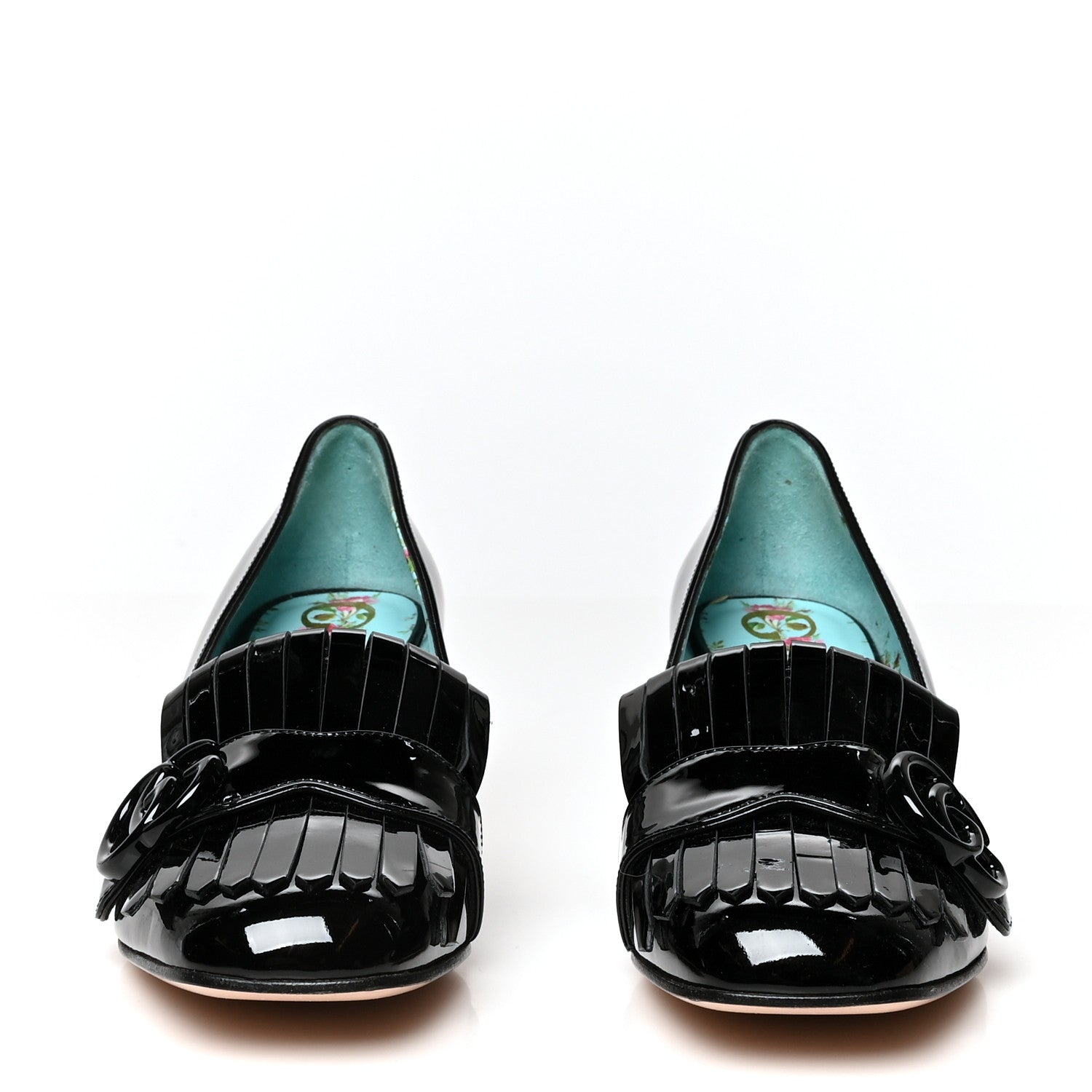 Gucci Vernice GG Marmont Fringe 50mm Loafer Pumps 36 Black 2 of 7