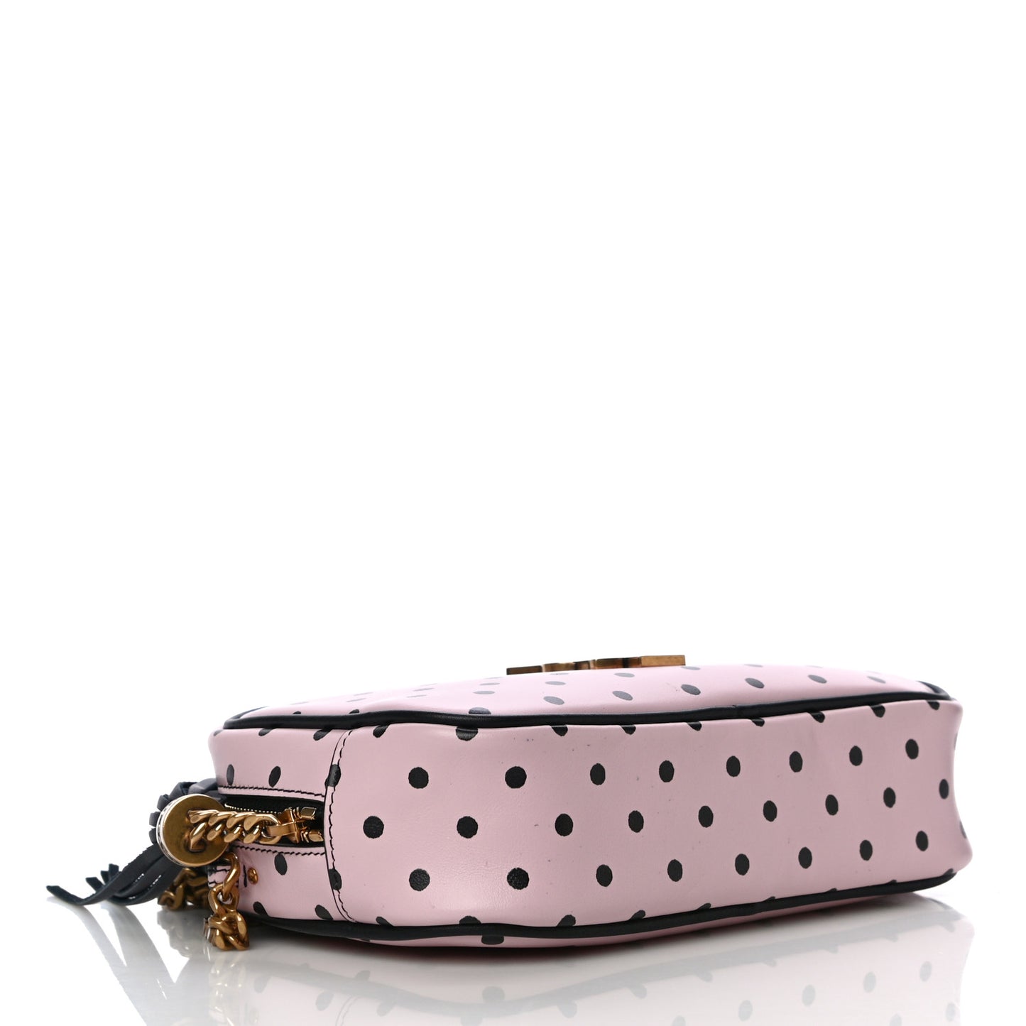 Calfskin Printed Polka Dot Mini Lou Camera Bag Pink Black
