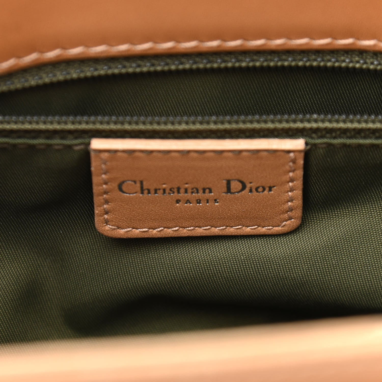 Christian Dior Calfskin Monogram Jeans Pocket Tote Green 6 of 17
