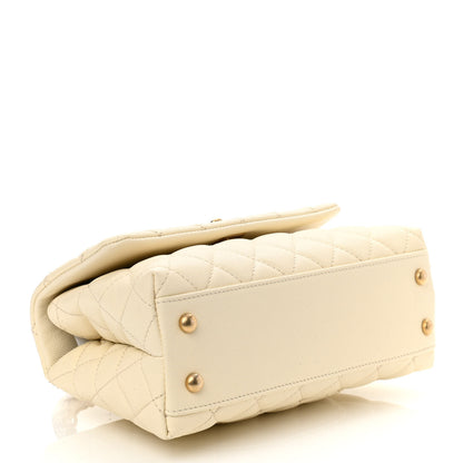 Chanel Caviar Elaphe Quilted Mini Coco Handle Flap Ivory 4 of 10