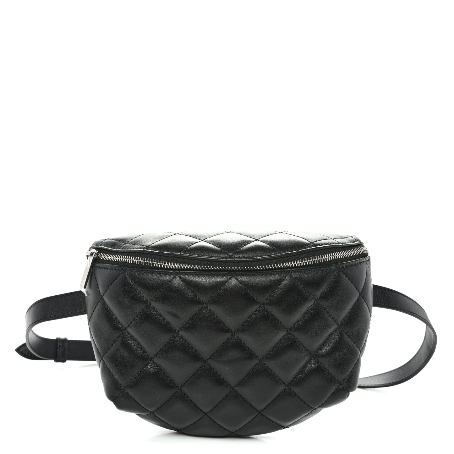 Calfskin Quilted Uniform Waist Belt Bag Black