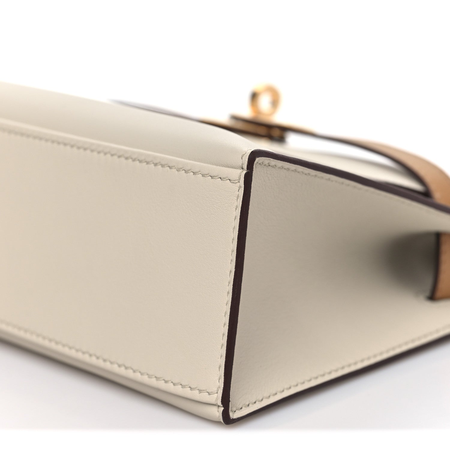 Hermes Swift Horseshoe Kelly Pochette Clutch Nata Biscuit 10 of 11