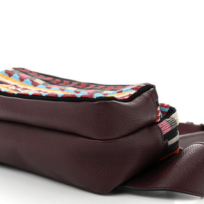 Valentino Garavani Pebbled Calfskin Beaded Rockstud Belt Bag Burgundy Multicolor 9 of 9