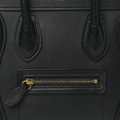 Celine Smooth Calfskin Nano Luggage Black 8 of 10