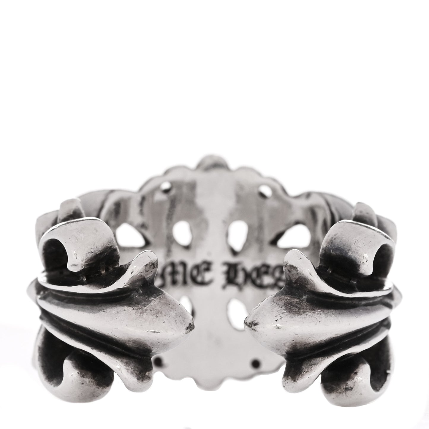 Sterling Silver Double Floral Cross Ring 61 9.5