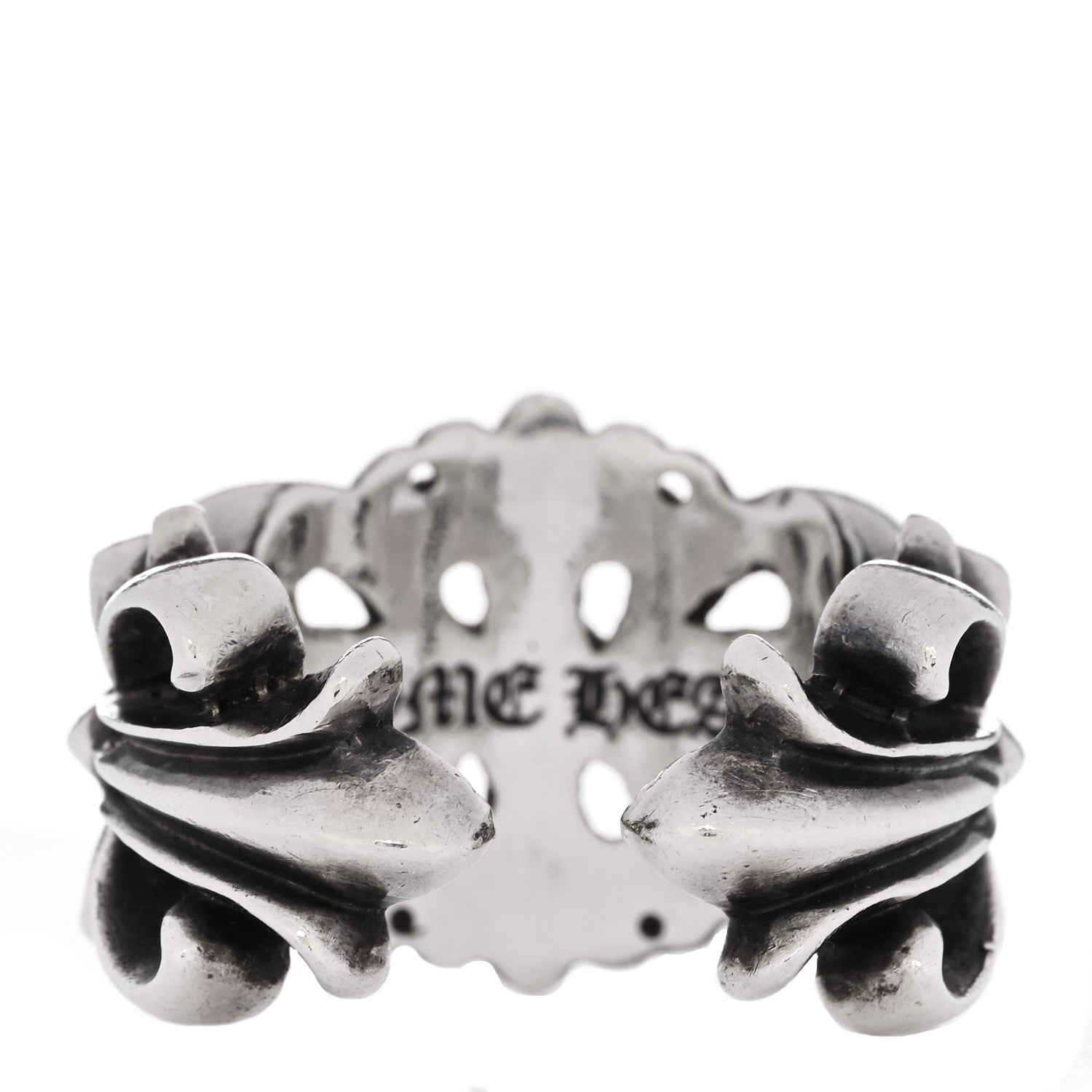 Chrome Hearts Sterling Silver Double Floral Cross Ring 61 9.5 3 of 7